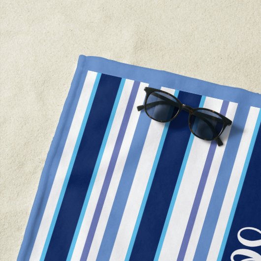Serviette de plage Rayures-Quelque part sur la pla (En situation)