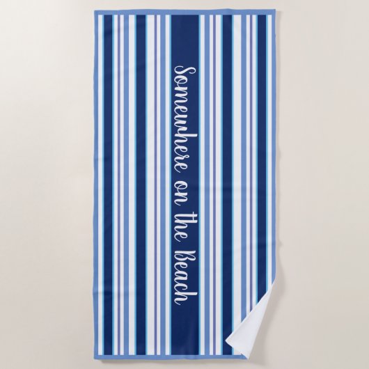 Serviette de plage Rayures-Quelque part sur la pla (Devant)