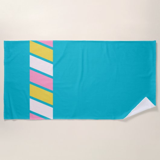 Serviette De Plage Rayures Rétro 80 (Devant)