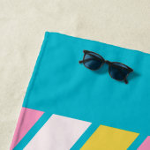Serviette De Plage Rayures Rétro 80 (En situation)
