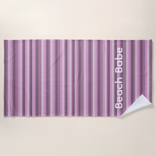 Serviette De Plage Rayures roses (Devant)