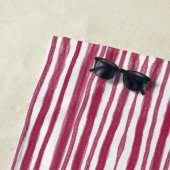 Serviette De Plage Rayures rouges Bordeaux (En situation)