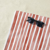Serviette De Plage Rayures Rouges et Blanches de Noël (En situation)