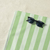 Serviette De Plage Rayures Vertes (En situation)