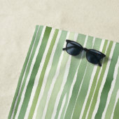 Serviette De Plage Rayures Vertes (En situation)