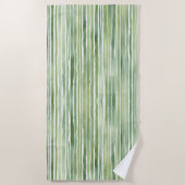 Serviette De Plage Rayures Vertes (Devant)
