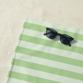 Serviette De Plage Rayures Vertes (En situation)