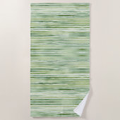 Serviette De Plage Rayures Vertes  (Devant)