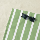 Serviette De Plage Rayures vertes et blanches avec la pêche (En situation)
