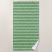 Serviette De Plage Rayures verticales simples en vert forêt pailleté (Devant)