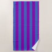 Serviette De Plage Rayures violettes et bleues (Devant)