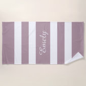 Serviette De Plage Rayures violettes modernes (Devant)