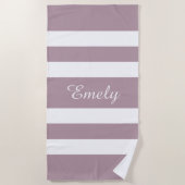 Serviette De Plage Rayures violettes modernes (Devant)