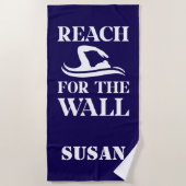 Serviette De Plage Reach for the Wall Swimmer Name (Devant)
