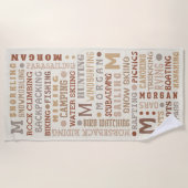 Serviette De Plage Rec Word Art Neutral Été Personnalisé (Devant)