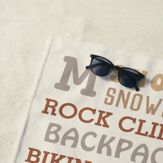 Serviette De Plage Rec Word Art Neutral Été Personnalisé (En situation)