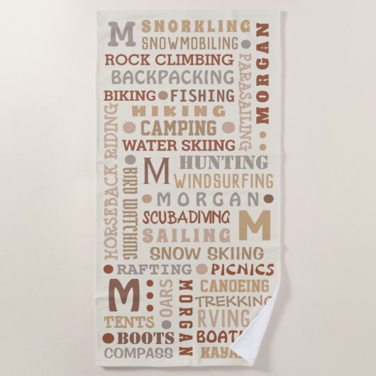 Serviette De Plage Rec Word Art Neutral Été Personnalisé (Devant)