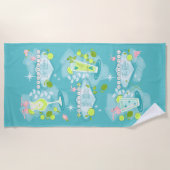 Serviette De Plage Recettes de cocktails Retro (Devant)