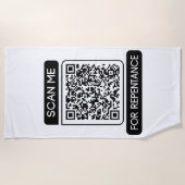 Serviette De Plage Rechercher un code QR de repentance (Devant)