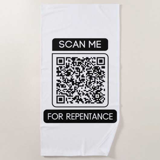 Serviette De Plage Rechercher un code QR de repentance (Devant)