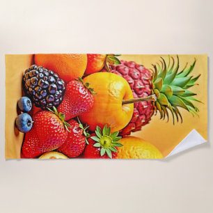 Serviette De Plage Récolte de fruits frais et abondants : un design v