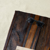 Serviette De Plage Rectangle de monogramme en bois rustique (En situation)