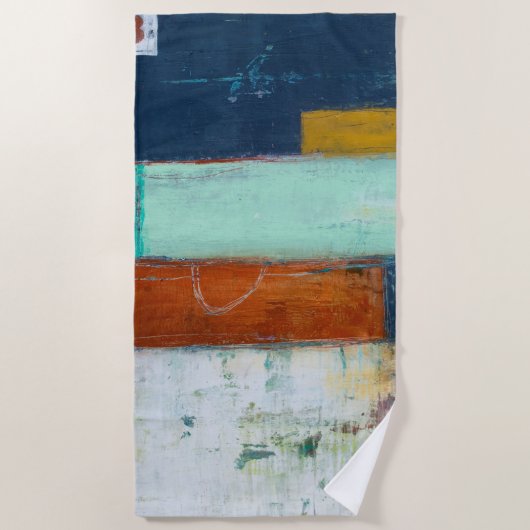 Serviette De Plage Rectangles Abstraites (Devant)
