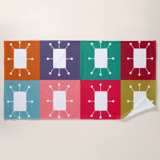 Serviette De Plage Rectangles atomiques (Devant)