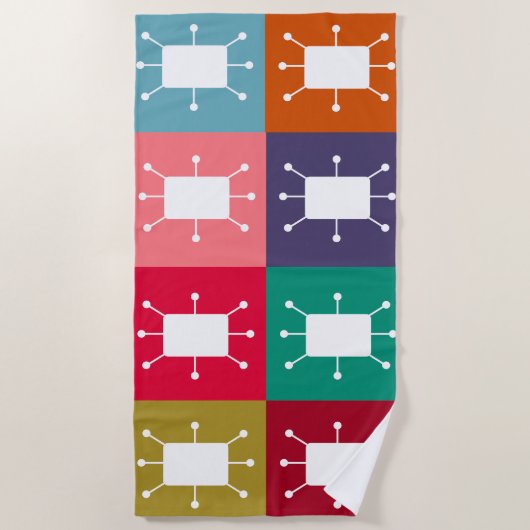 Serviette De Plage Rectangles atomiques (Devant)