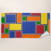 Serviette De Plage Rectangles colorées (Devant)