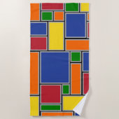 Serviette De Plage Rectangles colorées (Devant)