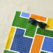 Serviette De Plage rectangles colorés (En situation)