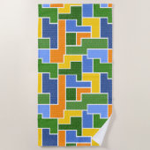 Serviette De Plage rectangles colorés (Devant)