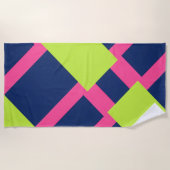Serviette De Plage Rectangles minimales en gras (Devant)