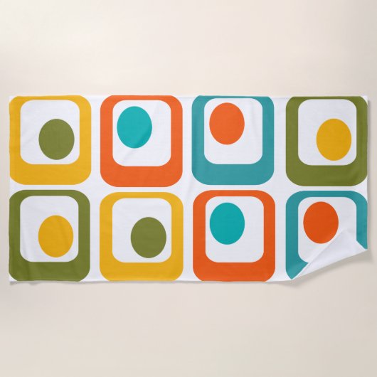 Serviette De Plage Rectangles modernes du milieu du siècle (Devant)