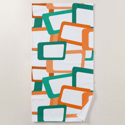 Serviette De Plage Rectangles modernes du milieu du siècle (Devant)