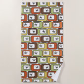 Serviette De Plage Rectangles rétro avec Starbursts (Devant)