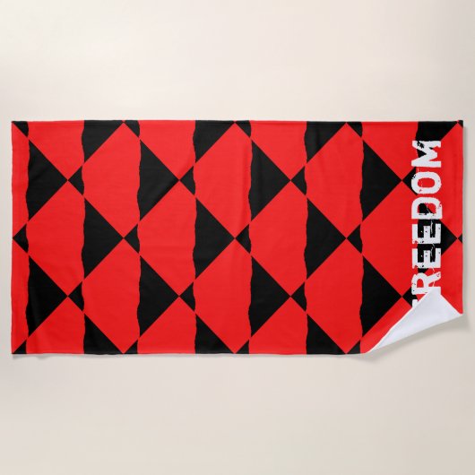 Serviette De Plage Red and black contemporany art background (Devant)