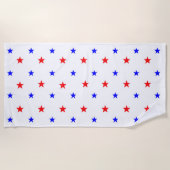 Serviette De Plage Red and Blue Stars - Starry Sky Motif (Devant)