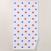 Serviette De Plage Red and Blue Stars - Starry Sky Motif (Devant)