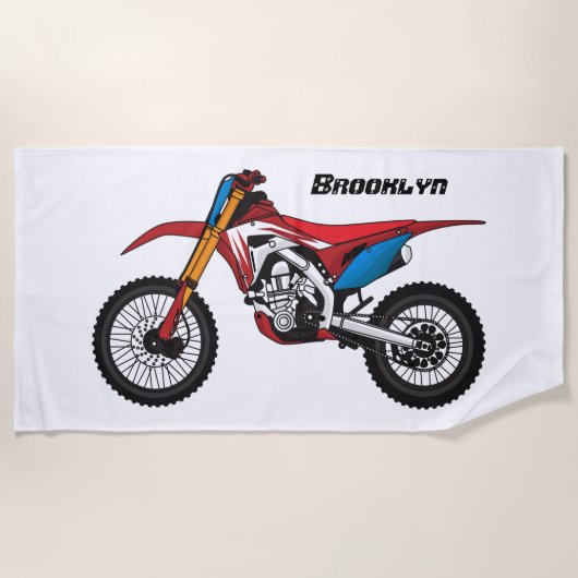 Serviette De Plage Red dirt bike motorcycle (Devant)