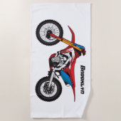 Serviette De Plage Red dirt bike motorcycle (Devant)