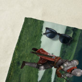 Serviette De Plage Red Dragon vs Knight Castle Imaginaire Personnalis (En situation)