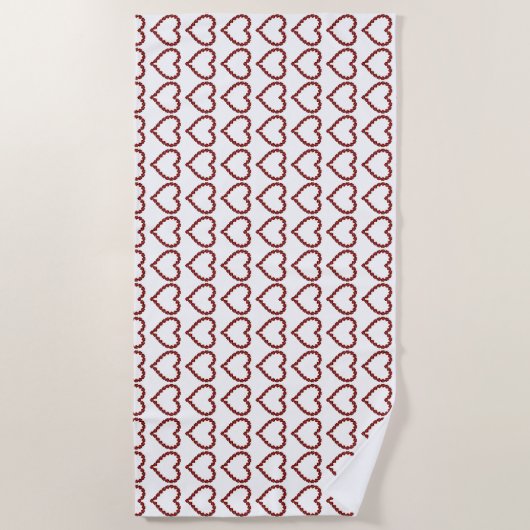 Serviette De Plage Red Gemstone Art, Ruby heart Gemstone Beach Towne (Devant)