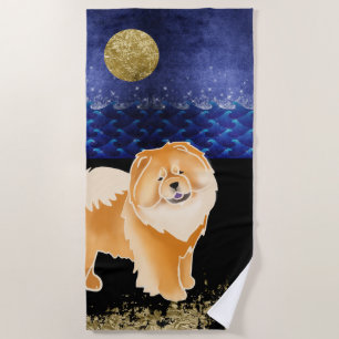 Serviette De Plage Red Gingko the Chow Beach Towel