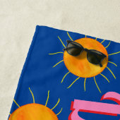 Serviette De Plage Red Heart Sunset Summer Dreams Blue (En situation)