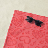 Serviette de plage Red Hearts (En situation)