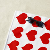 Serviette de plage Red Hearts (En situation)