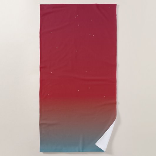 Serviette De Plage Red Ombré Sky Stars (Devant)