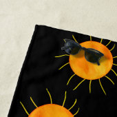 Serviette De Plage Red Orange Sunset Black Pattern (En situation)